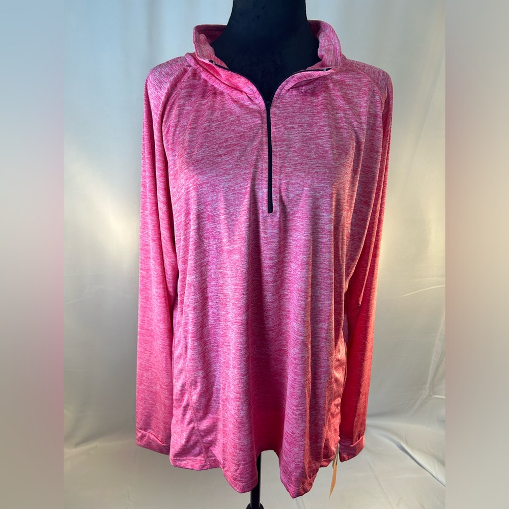 Original Co American Legends Half Zip Long Sleeve Shirt 3x Workout Gear Pink NWT